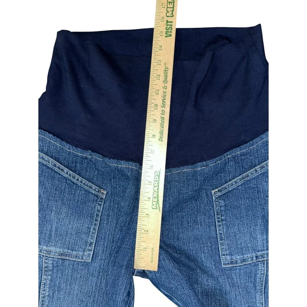 Vintage Ramilee Maternity Cargo Jeans Size 3 M/L 10/12? Stretch Denim Blue Used - Picture 12 of 16